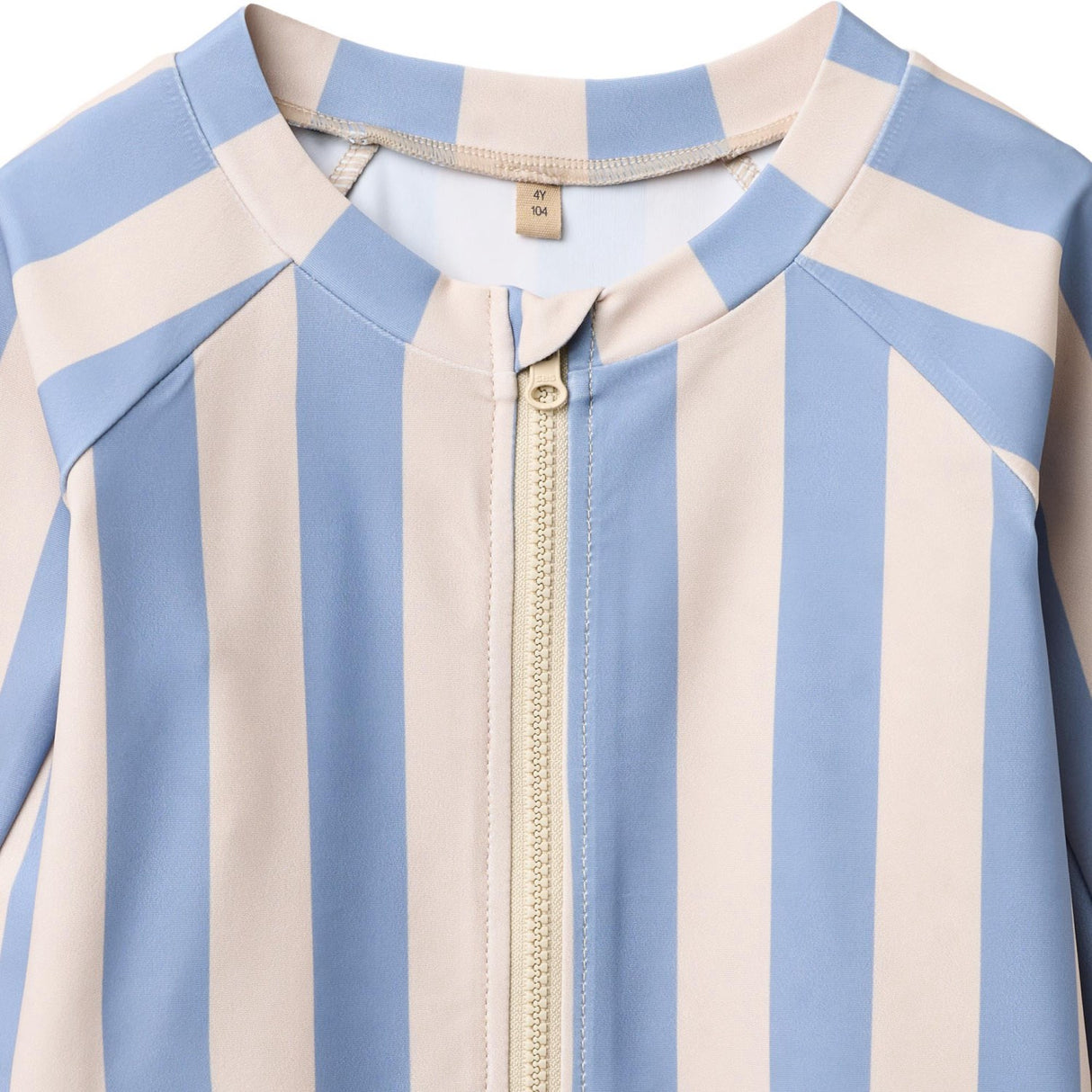 Wheat Bold Blue Stripe Swim T-shirt L/S Zip Ada