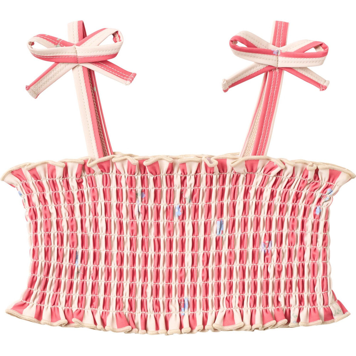 Wheat Red Stripe Flowers Bikini Carla