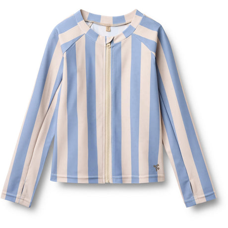 Wheat Bold Blue Stripe Swim T-shirt L/S Zip Ada