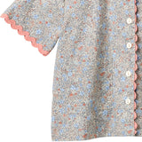 Wheat Air Blue Flowers Skjorte S/S Lace Vilma