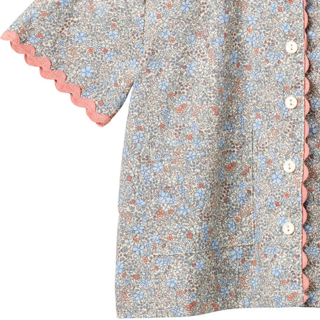 Wheat Air Blue Flowers Skjorte S/S Lace Vilma