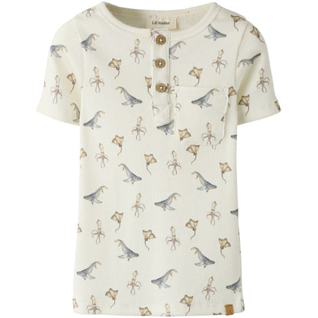 Lil'Atelier Coconut Milk Sea Animals Nmmlavo Esi Ss Slim Topp Lil