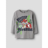 Name It Grey Melange Nmmjik Paw Ls Nreg Topp Box Noos Cplgm