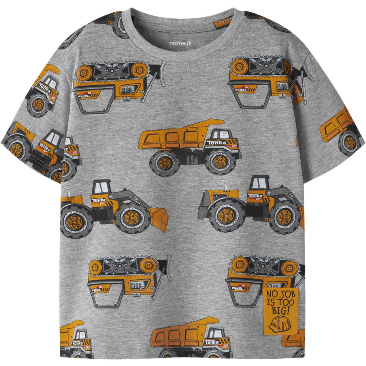 Name It Grey Melange Nmmjimmy Tonka Ss Nreg Topp Cplg