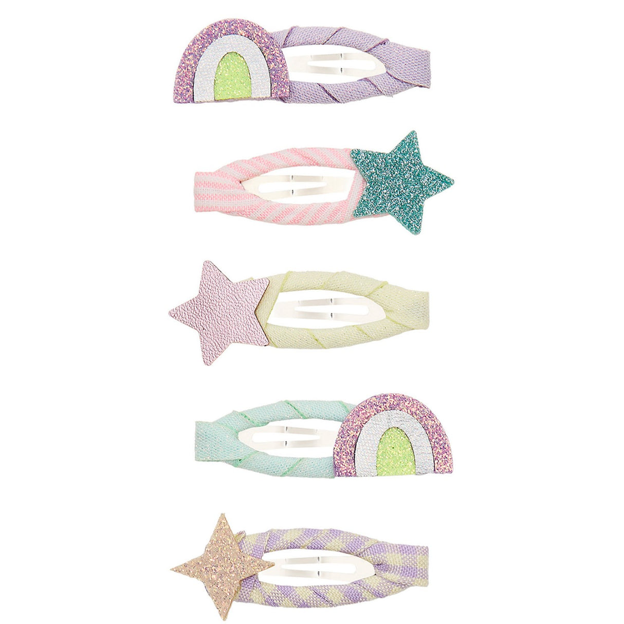 Mimi & Lula 5 Hårspænder - Mini Rainbow And Star My Little Unicorn