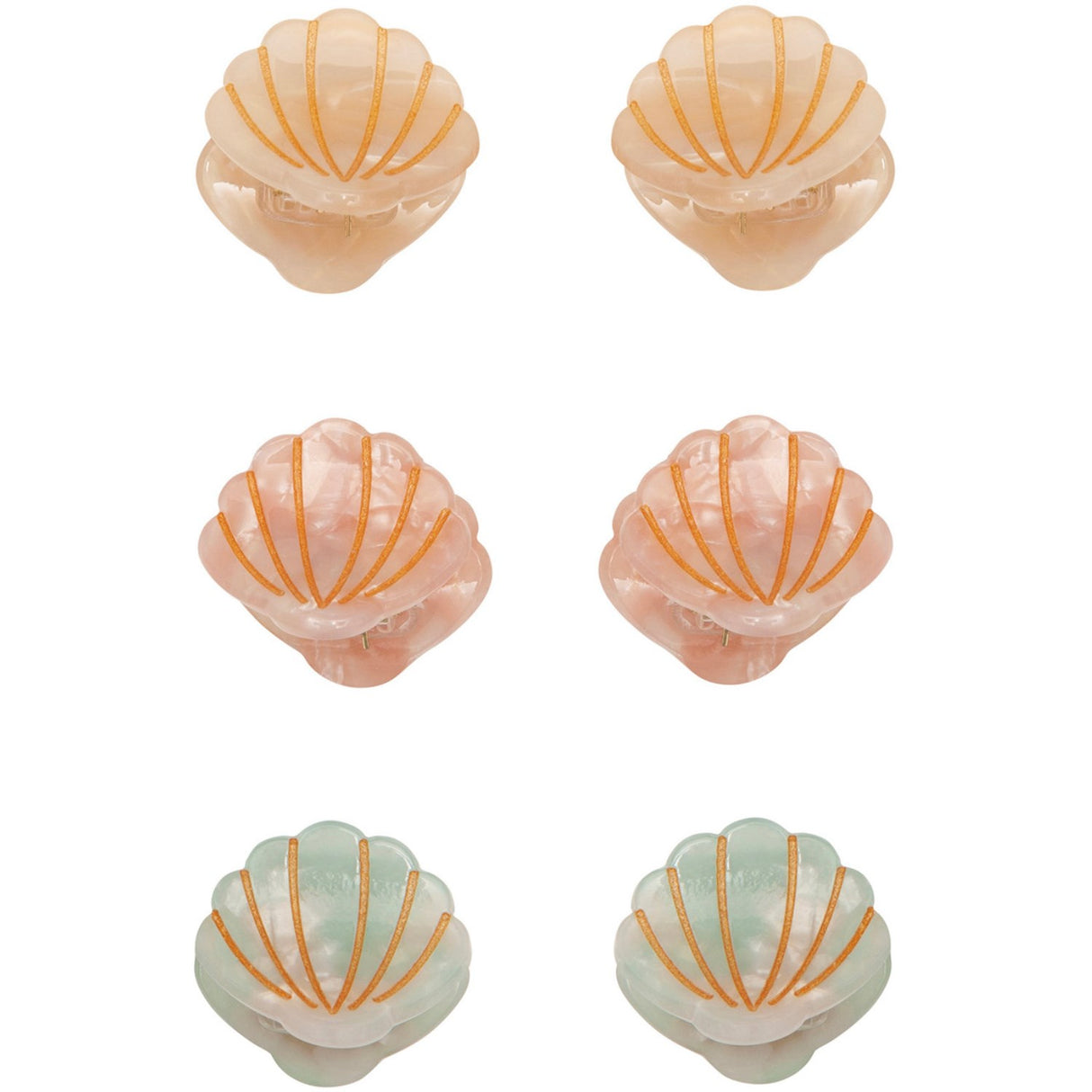 Mimi & Lula 6 Hårklemmer - Mini Shell Ocean Pearl