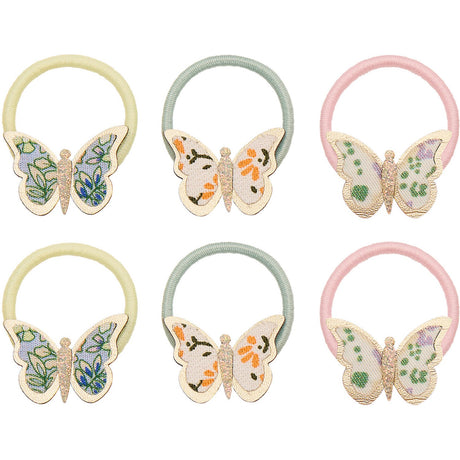 Mimi & Lula 6 Hårelastikker - Mini Floral Butterfly Spring On The Farm
