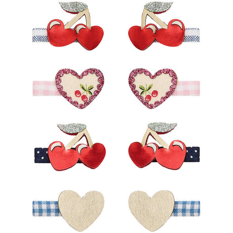 Mimi & Lula 8 Hårclips - Mini Red Cherries Mon Cheri
