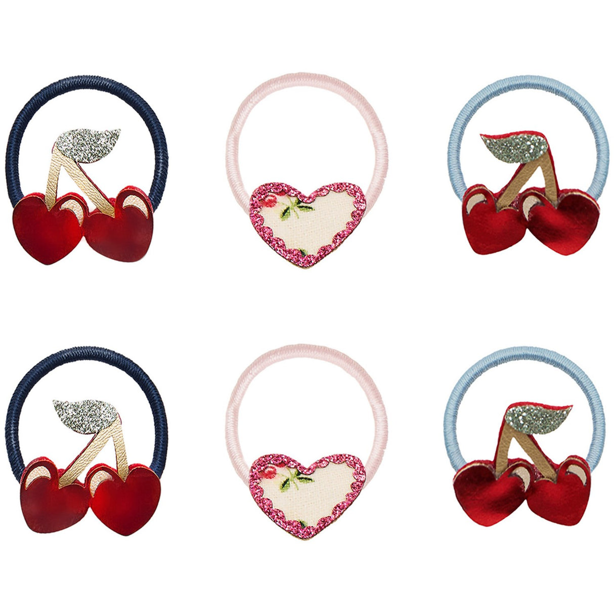 Mimi & Lula 6 Hårelastikker - Mini Red Cherries Mon Cheri
