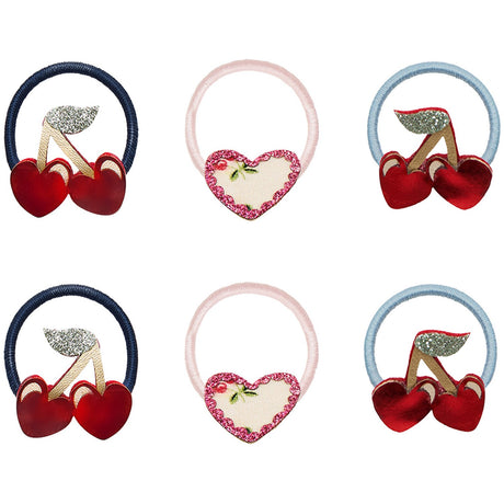 Mimi & Lula 6 Hårelastikker - Mini Red Cherries Mon Cheri