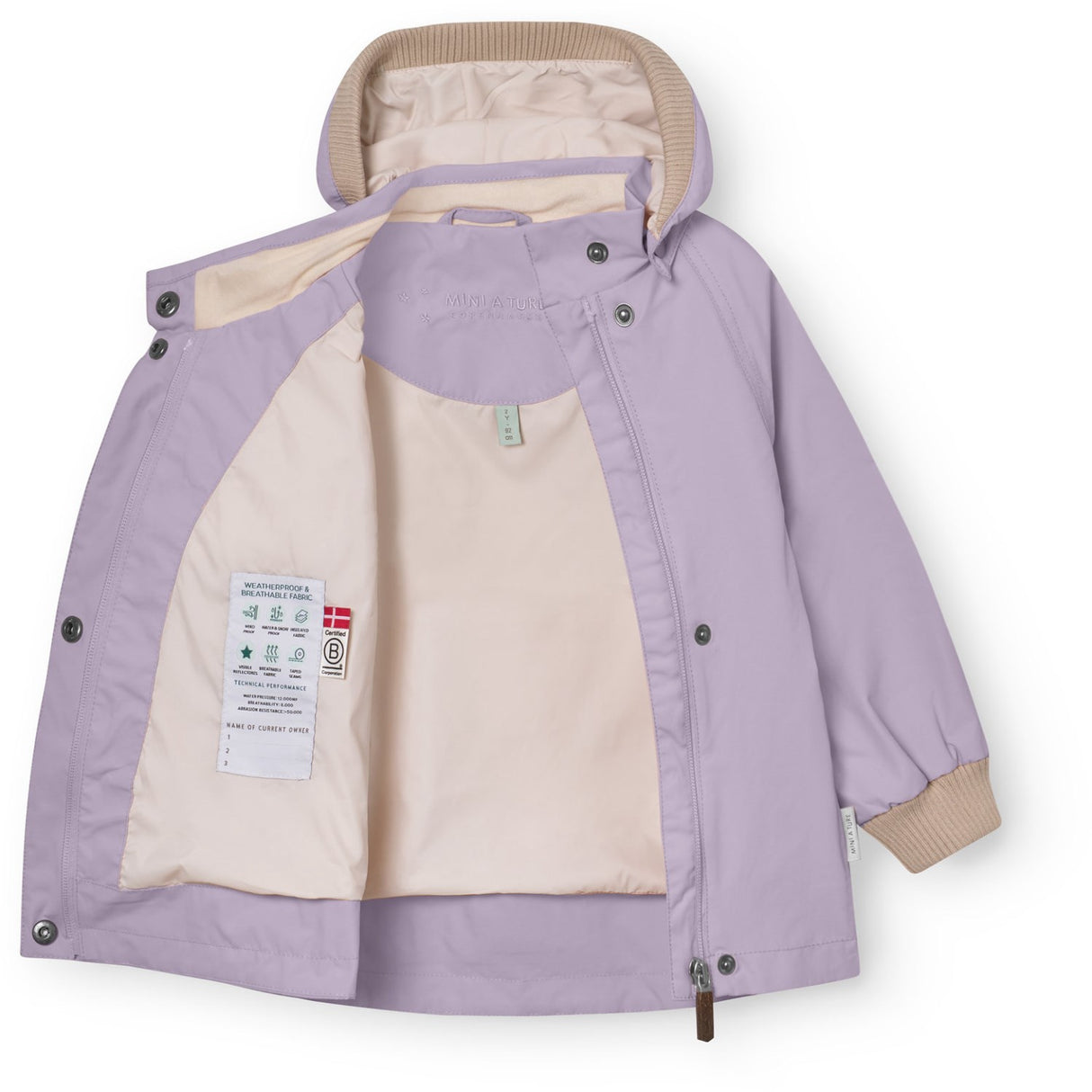 Mini A ture Minimal Lilac Matwai Jacket. Grs