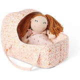 Smallstuff Soft Rose Hearts And Birds Dukke Carrier, Pute Og Dyne