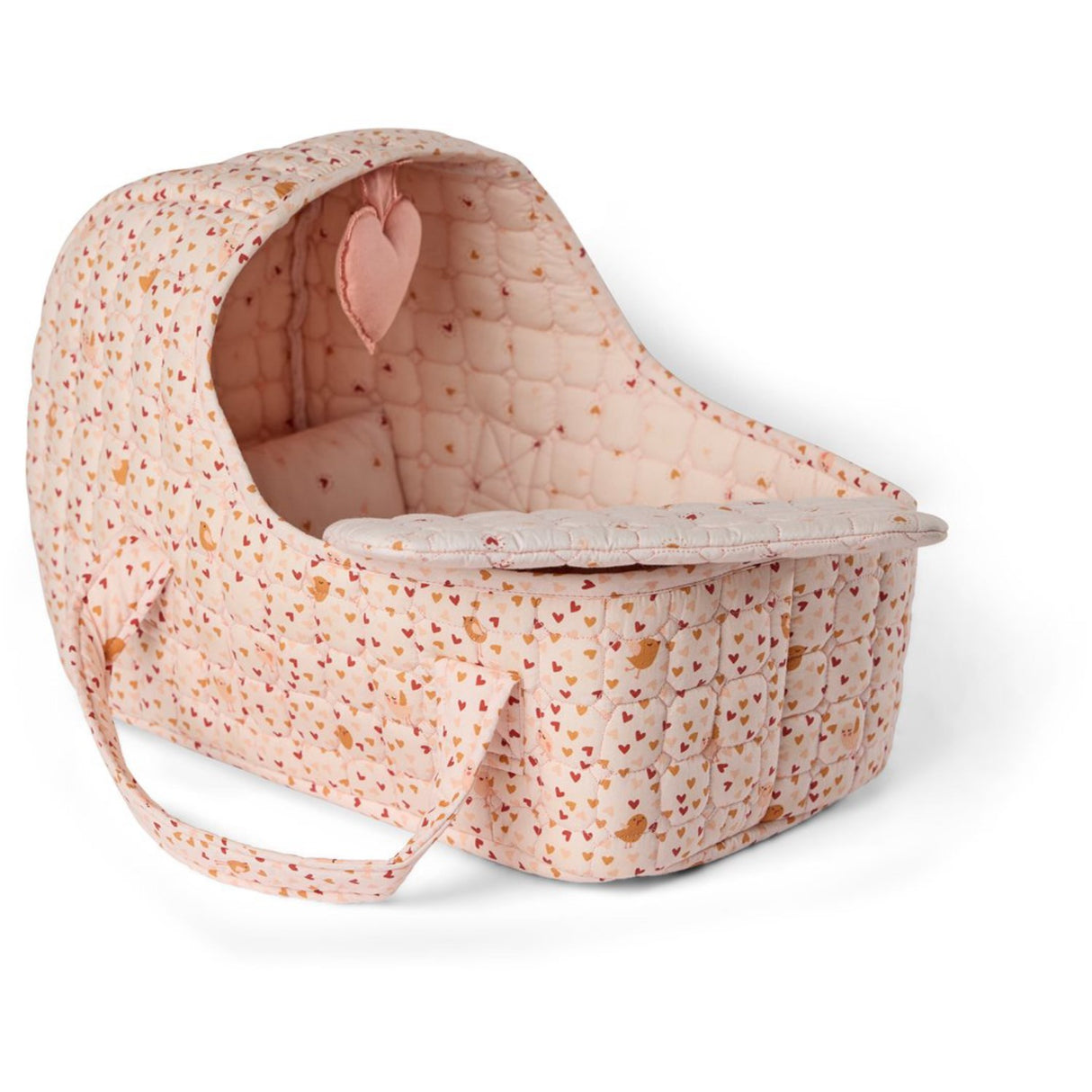 Smallstuff Soft Rose Hearts And Birds Dukke Carrier, Pute Og Dyne