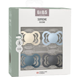 Bibs Ivory/Baby Blue/Petrol/Iron Smokk Supreme 4-Pakke Silikon