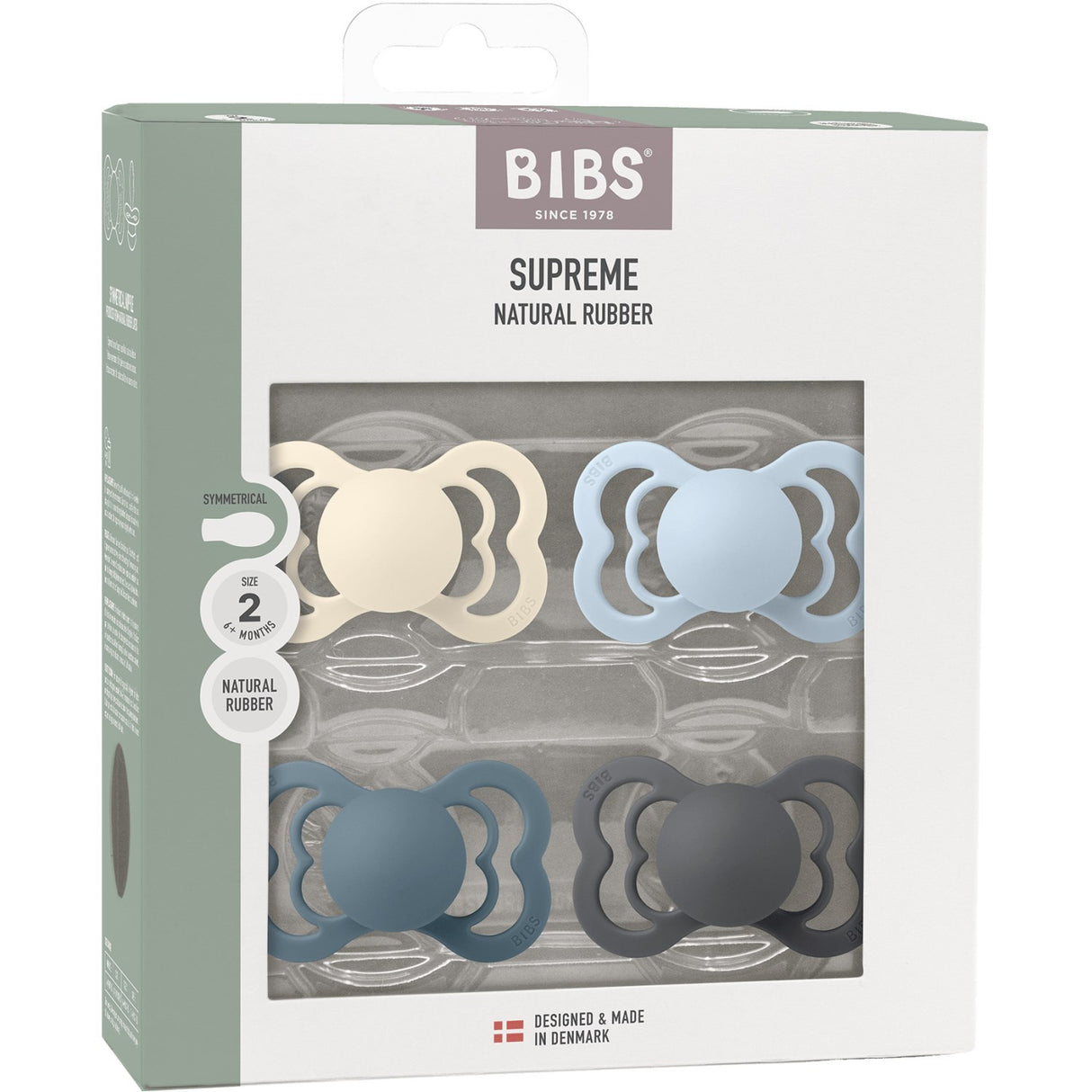 Bibs Ivory/Baby Blue/Petrol/Iron Smokk Supreme 4-Pakke Latex