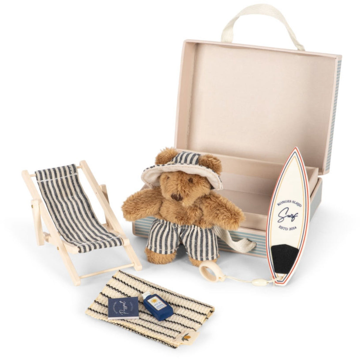 Konges Sløjd Blue Stripe Tiny Teddybjørn Travel