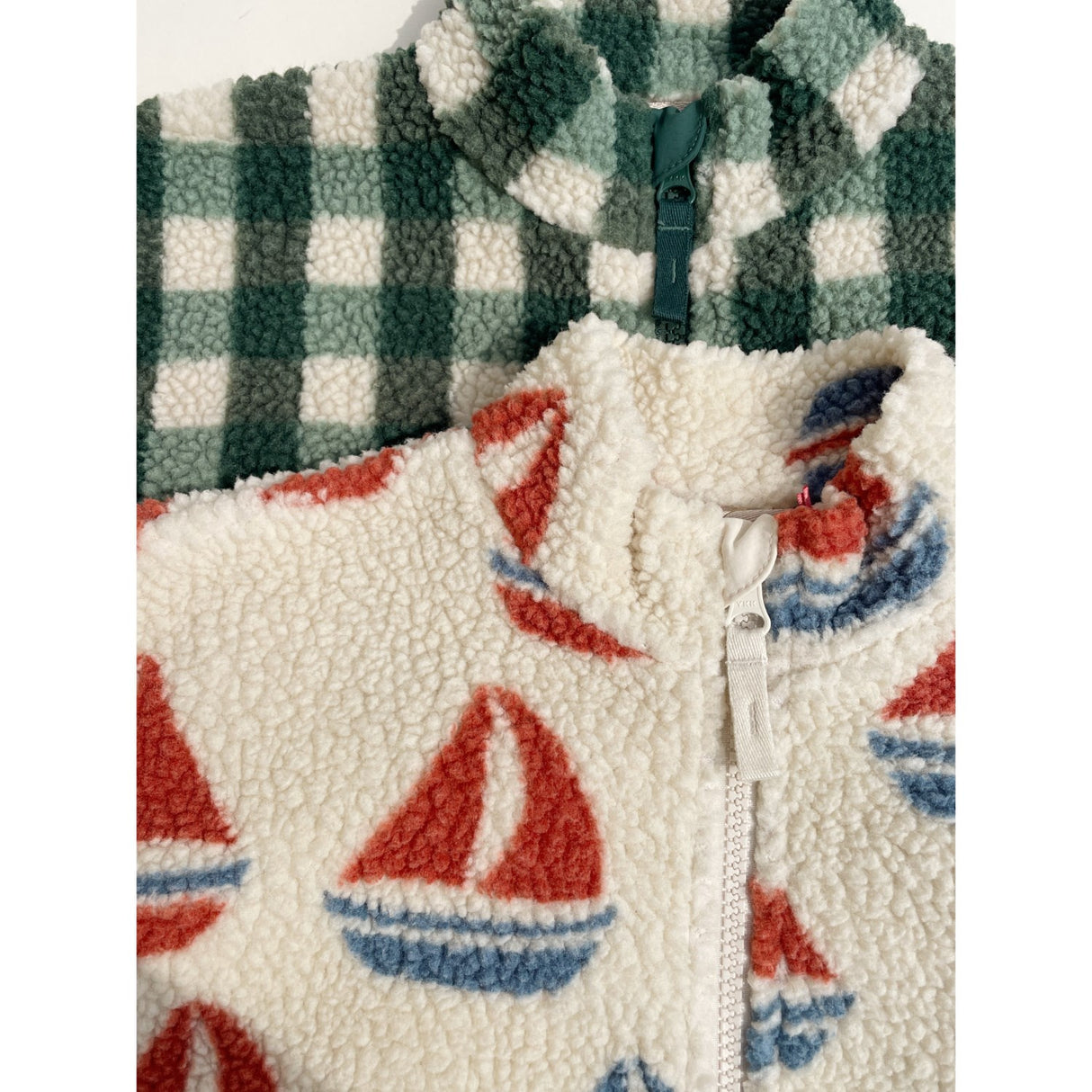 Konges Sløjd Green Check Jody Teddybjørn Jakke Grs