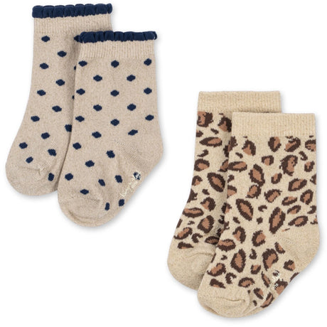 Konges Sløjd Leo/Dot 2 Pakke Leo Og Dot Glitter Jacquard Strømper
