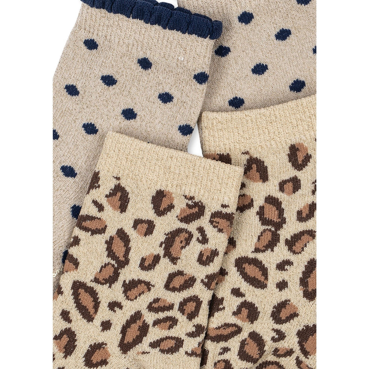Konges Sløjd Leo/Dot 2 Pakke Leo Og Dot Glitter Jacquard Strømper