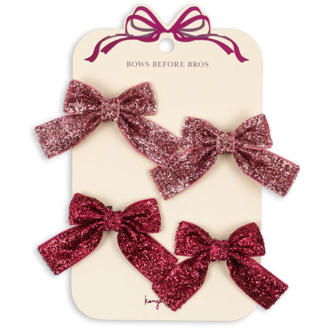 Konges Sløjd Pink Mix 4 Pakke Glitter Bue Hair Clips