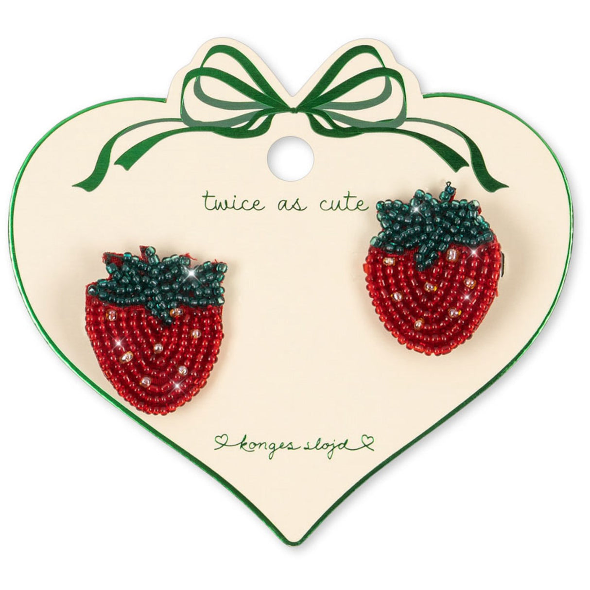 Konges Sløjd Strawberry 2 Pakke Strawberry Beaded Hair Clip