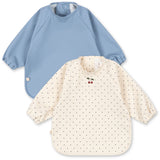 Konges Sløjd Navy Dot/Rain Washed 2 Pakke Dinner Smekke Med Ermer