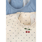 Konges Sløjd Navy Dot/Rain Washed 2 Pakke Dinner Smekke Med Ermer