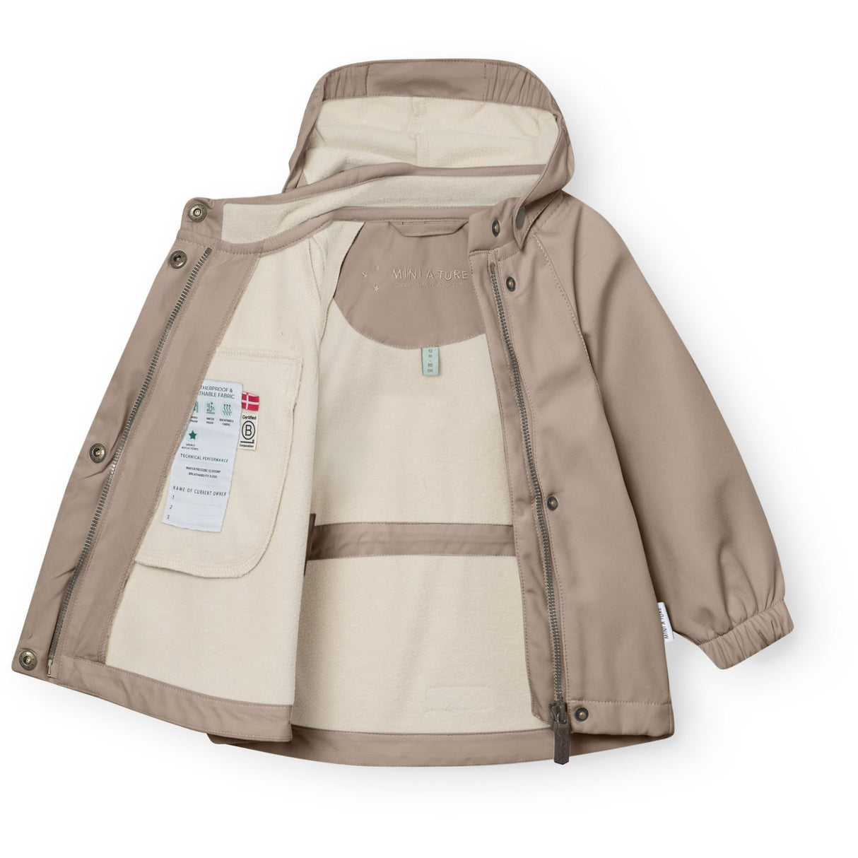 Mini A ture Grey Brown Matwai Softshell Jacket. Grs