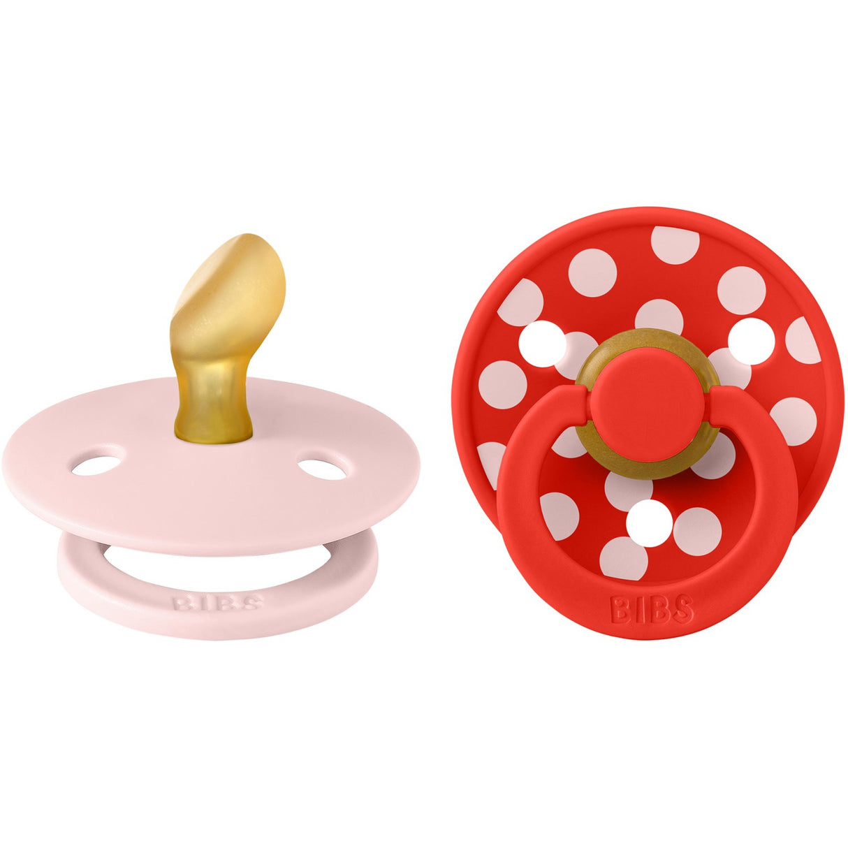 Bibs Blossom/Candy Apple Smokk Studio Colour 2-Pakning Polka Anatomical Latex