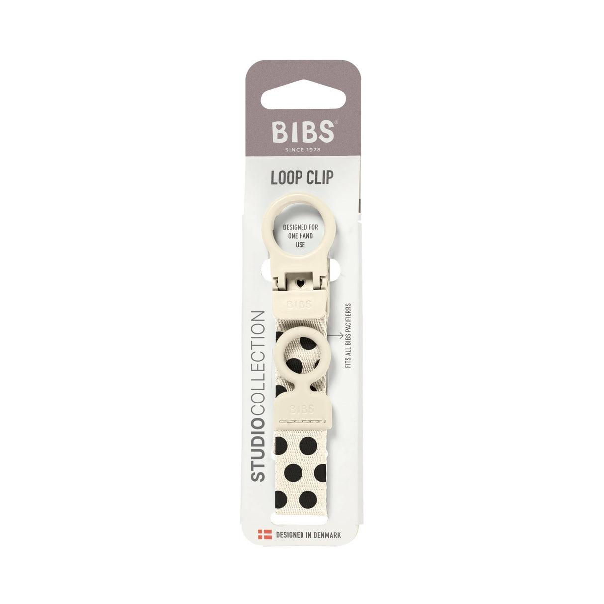 Bibs Ivory Black Studio Smokk Clip Loop Polka Ivory Black
