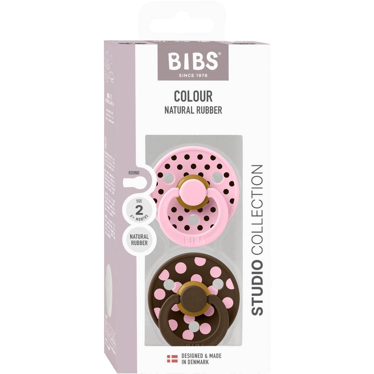 Bibs Baby Pink/Mocha Smokk Studio Colour 2-Pakning Polka Latex