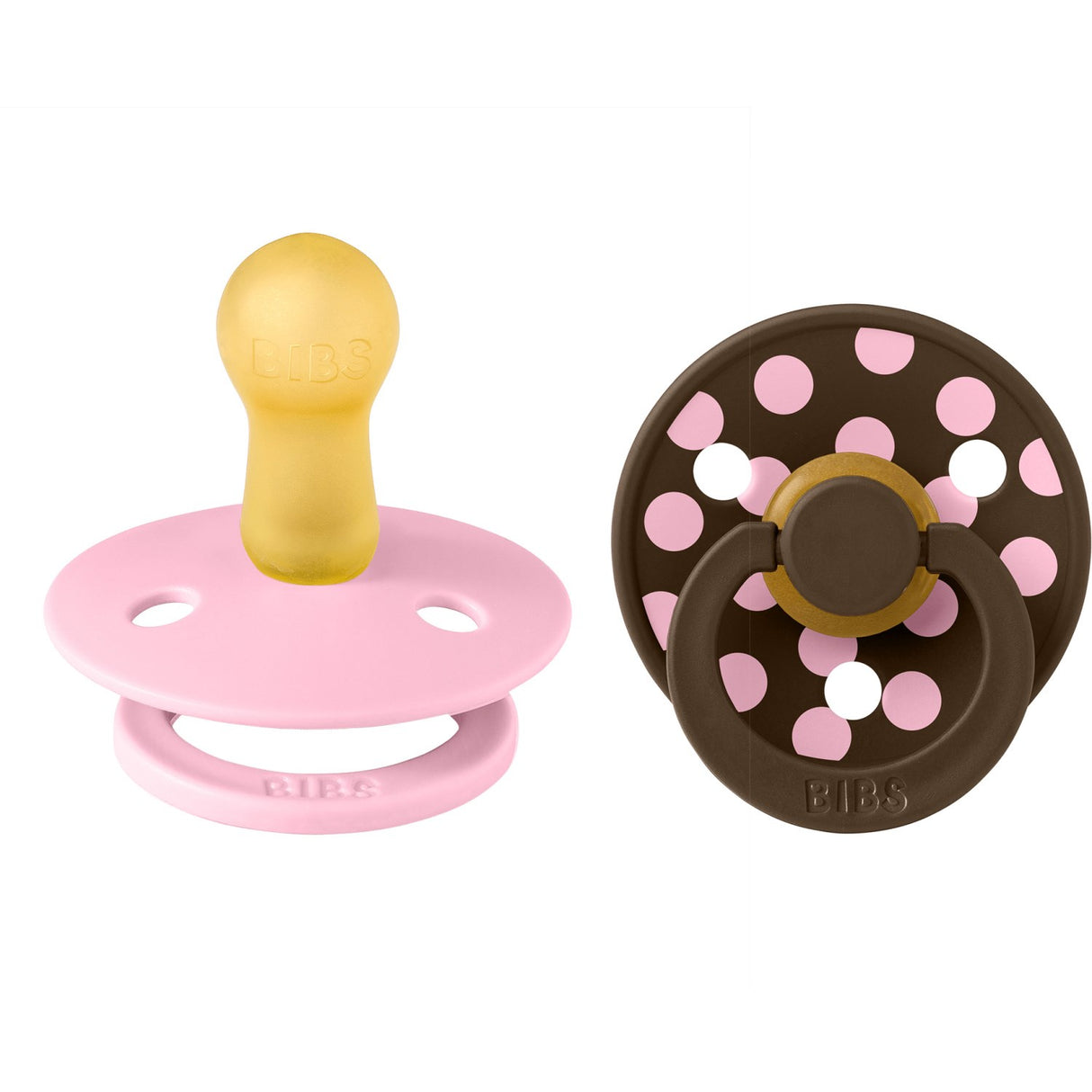 Bibs Baby Pink/Mocha Smokk Studio Colour 2-Pakning Polka Latex