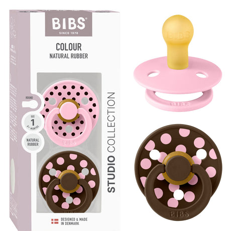 Bibs Baby Pink/Mocha Smokk Studio Colour 2-Pakning Polka Latex