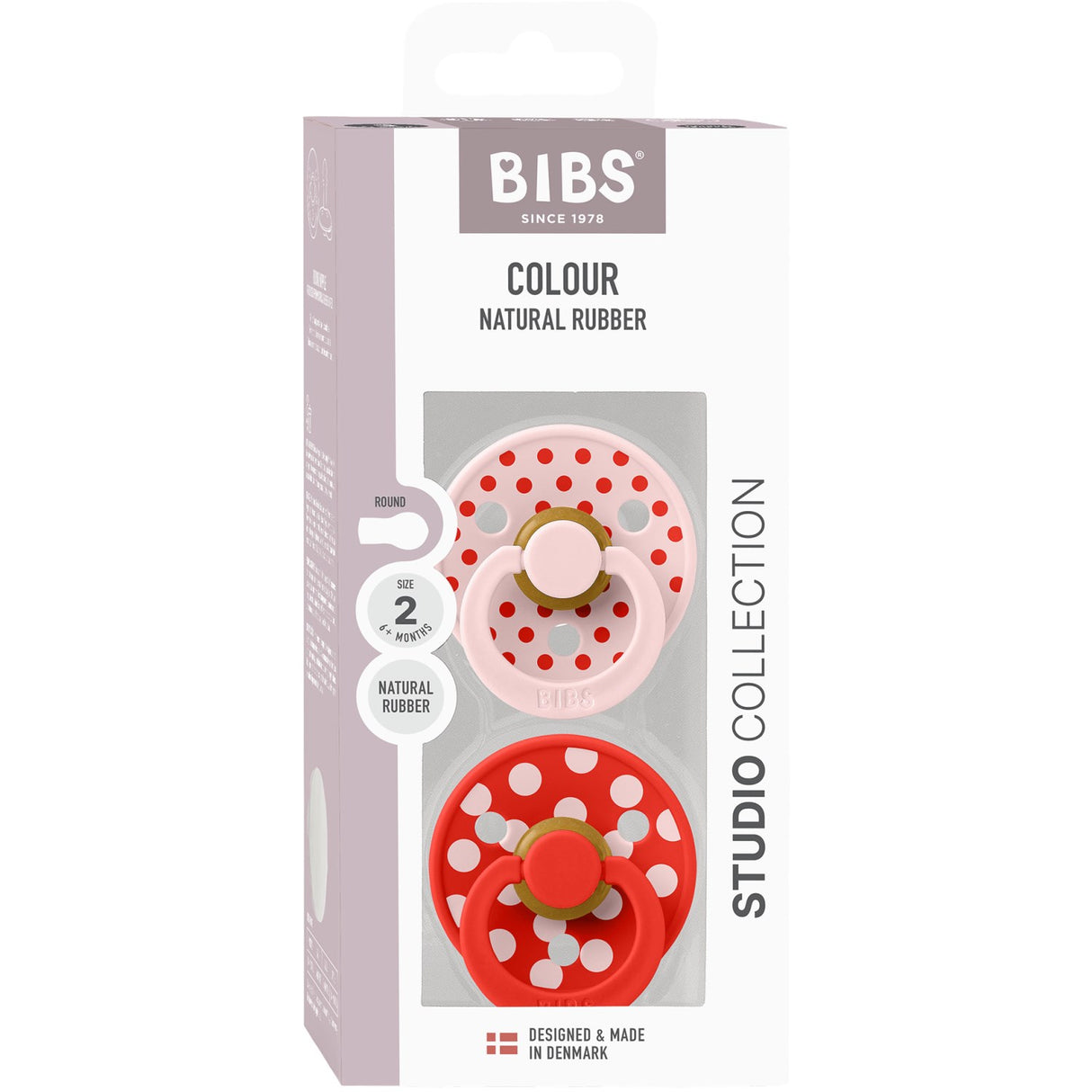 Bibs Blossom/Candy Apple Smokk Studio Colour 2-Pakning Polka Latex