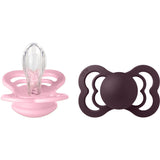 Bibs Baby Pink/Plum Smokk Supreme 2-Pakning Silikon