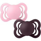 Bibs Baby Pink/Plum Smokk Supreme 2-Pakning Silikon