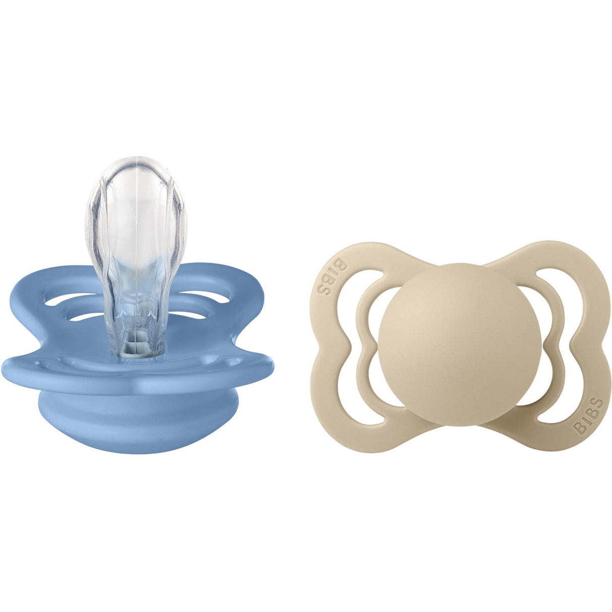 Bibs Vanilla/Sky Blue Smokk Supreme 2-Pakning Silikon