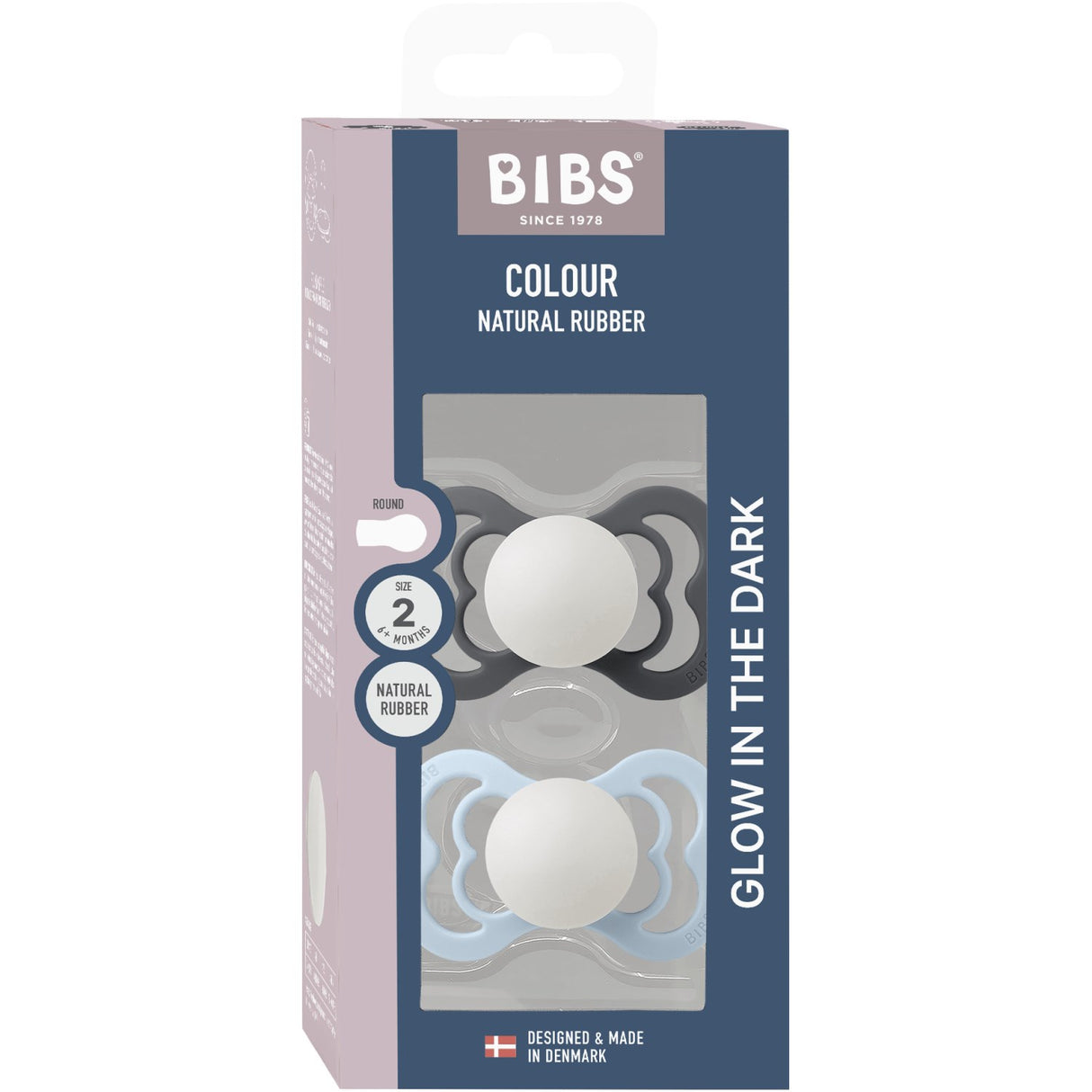 Bibs Iron Glow/Baby Blue Glow Smokk Supreme 2-Pakning Silikon