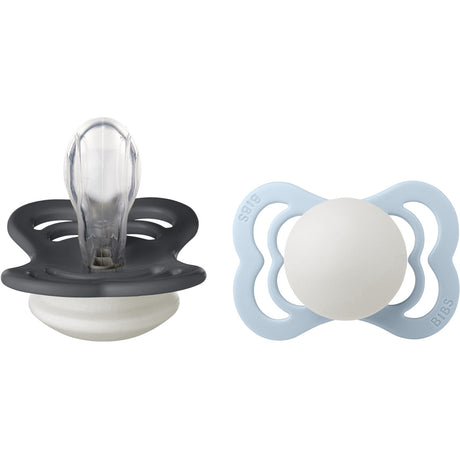 Bibs Iron Glow/Baby Blue Glow Smokk Supreme 2-Pakning Silikon
