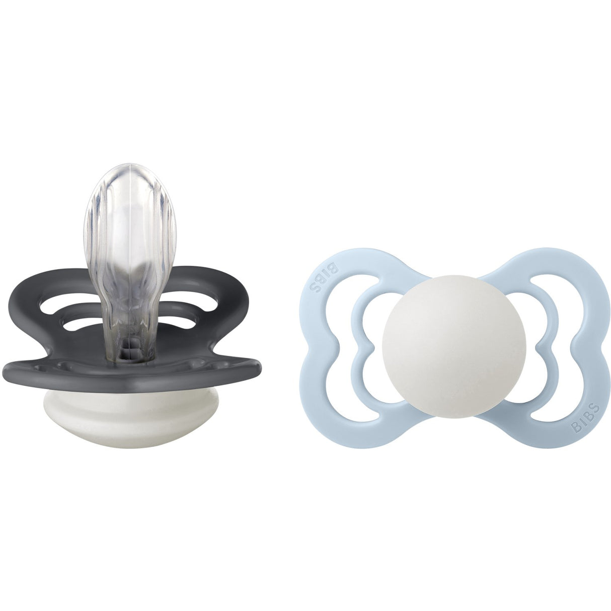 Bibs Iron Glow/Baby Blue Glow Smokk Supreme 2-Pakning Silikon