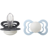 Bibs Iron Glow/Baby Blue Glow Smokk Supreme 2-Pakning Silikon