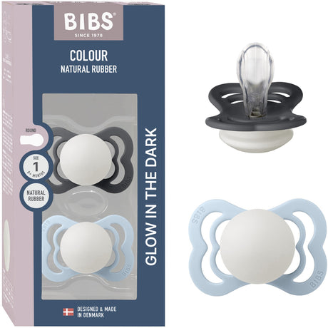 Bibs Iron Glow/Baby Blue Glow Smokk Supreme 2-Pakning Silikon