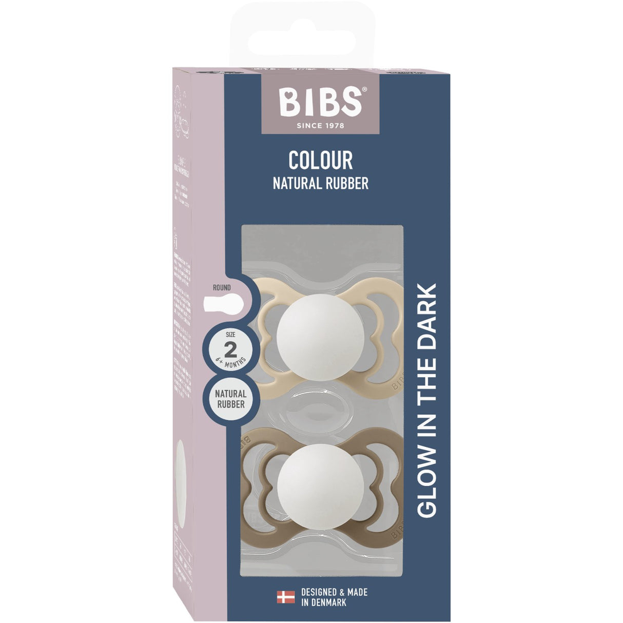 Bibs Vanilla Glow/Dark Oak Glow Smokk Supreme 2-Pakning Silikon