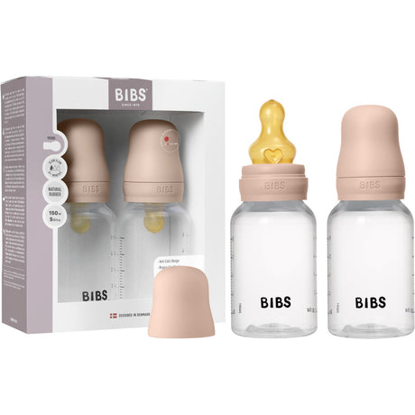Bibs Blush Baby Flaske Round Latex 2-Pakning 150 Ml Slow Flow