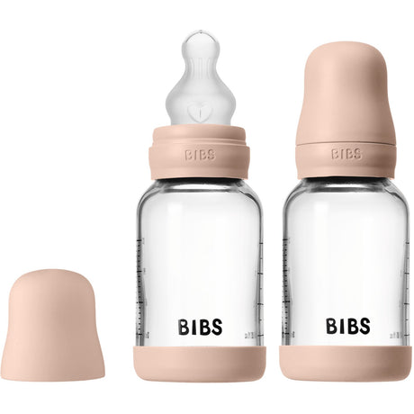 Bibs Blush Glass Baby Flaske Round Silikon 2-Pakning 120 Ml Slow Flow