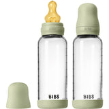 Bibs Sage Glass Baby Flaske Round Latex 2-Pakning 240 Ml Medium Flow