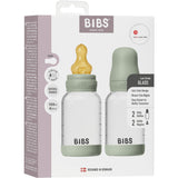 Bibs Sage Glass Baby Flaske Round Latex 2-Pakning 120 Ml Slow Flow
