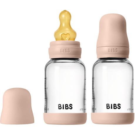 Bibs Blush Glass Baby Flaske Round Latex 2-Pakning 120 Ml Slow Flow