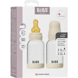 Bibs Ivory Glass Baby Flaske Round Latex 2-Pakning 120 Ml Slow Flow