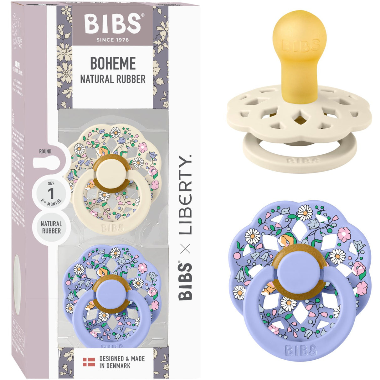 Bibs X Liberty Ivory Mix Smokk Boheme 2-Pakning Chloe Meadow Latex